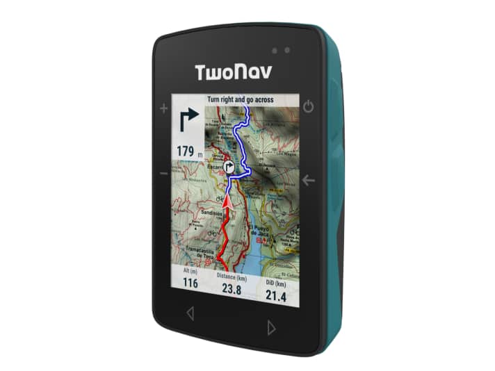 Das TwoNav Roc zeichnet sich durch ein hochwertiges, stoßfestes Farbdisplay und eine stabile Halterung aus. Es ist klein und robust, sodass es auch bei Graveltouren und Mountainbike-Trails zum Einsatz kommen kann - nicht nur auf dem Rennrad.