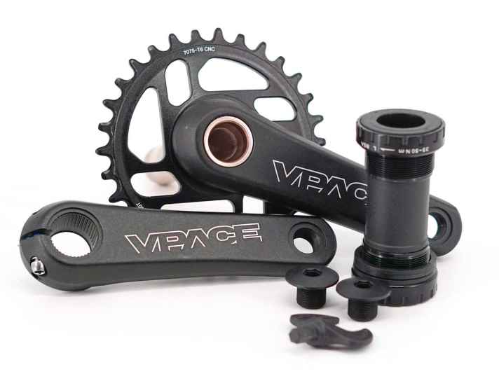 VPACE Kurbel, 30T narrow-wide Kettenblatt inkl. BSA Innenlager (97 Gramm ) - kompatibel mit BSA 68 und 73 mm