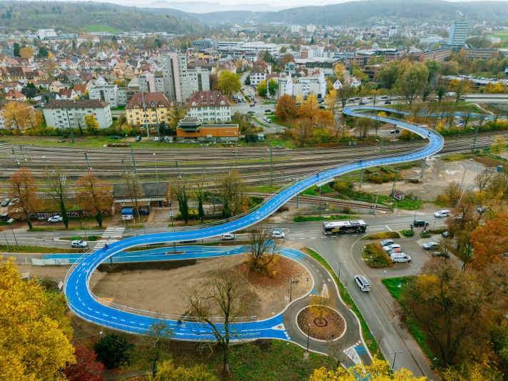 Die neue Radbrücke in Tübingen