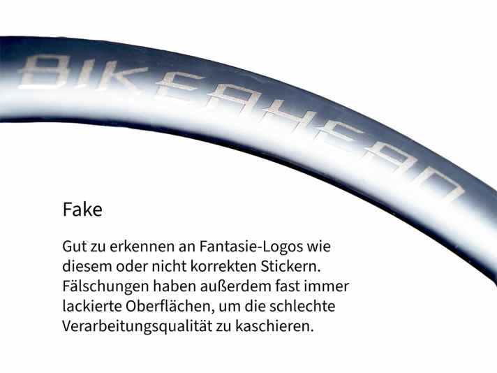 Diese Felge stammt gar nicht von Bike Ahead, schmückt sich aber mit dem Namen des Qualitätsunternehmens.