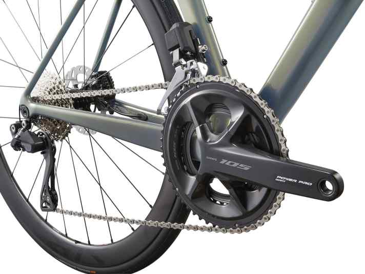 Shimanos 105 Di2 ist leider etwa 300 Gramm schwerer als eine Top-Gruppe.