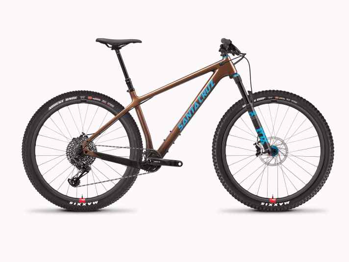   Das Topmodell des Santa Cruz Chameleon kostet stattliche 6000 Euro. Nur mit Fox 34 Performance und GX Eagle, dafür aber mit hauseigenen Carbonlaufrädern.