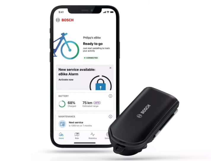 Das Connect-Modul wird im Inneren des Bikes angebracht und kostet eine kleine monatliche Gebühr. Dafür kann man dann das Bike in Echtzeit tracken. Ein wirksamer Diebstahl-Schutz.