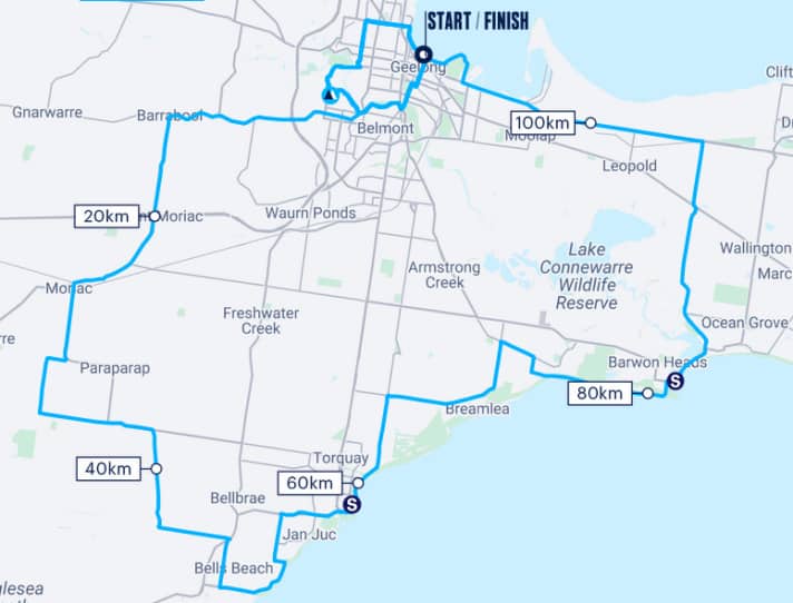 Die Strecke des Cadel Evans Great Ocean Race 2024