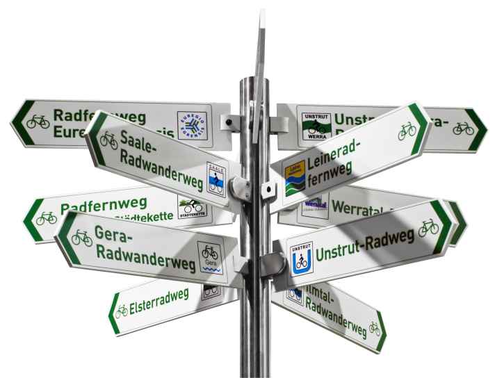 Touristische Fahrradwegweiser haben keine verkehrsrechtliche Bedeutung.