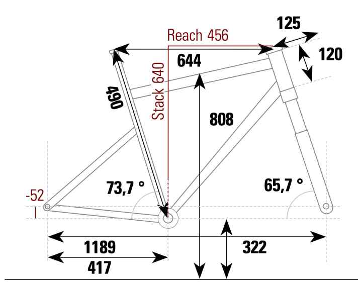 NS Bikes Eccentric Lite 1 - Geometriedaten