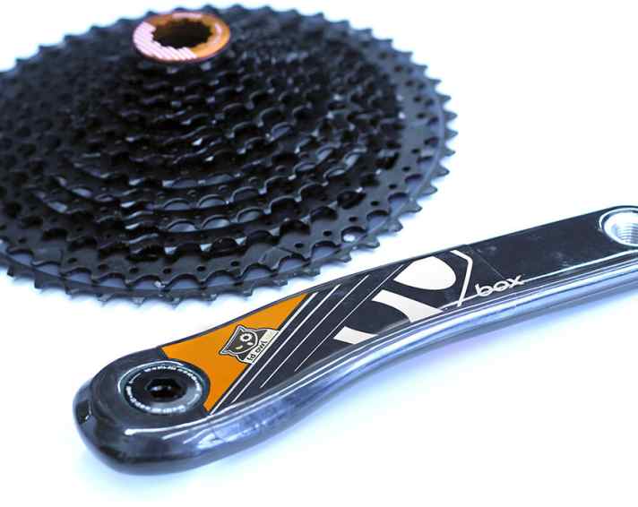   Die 12-fach Kassette wird direkt an die Kurbel adaptiert.