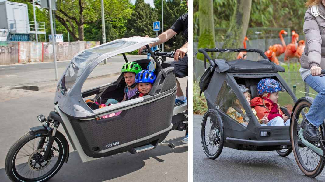 Kindertransport mit Fahrrad: Anhänger oder Cargobike?