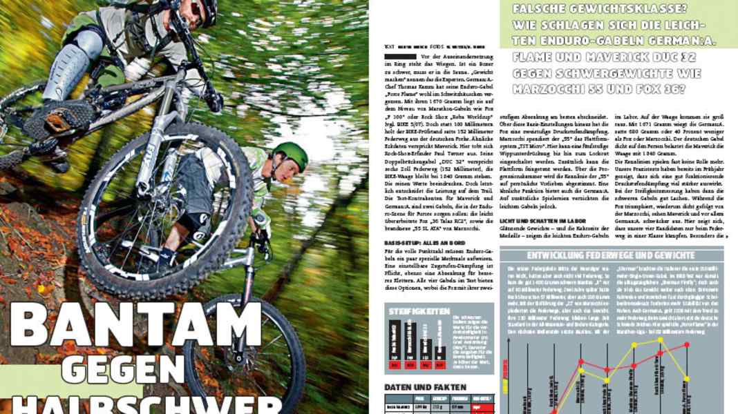 Federgabel-Duell: Leicht gegen Schwer