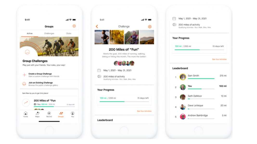 Neu bei Strava: Karten & Group Challenges