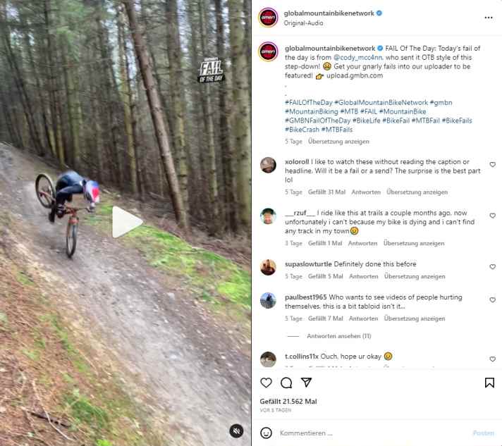 Manchmal sieht man schon, dass das richtig hart schiefgeht.