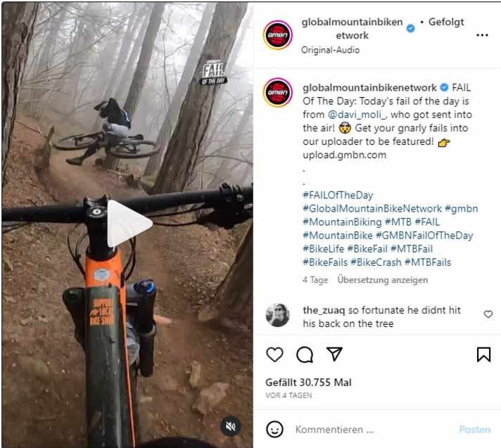 GMBN postet regelmäßig neben dem #sendoftheday auch den #FAILOfTheDay
