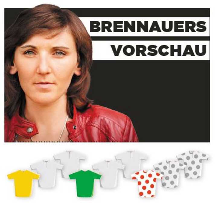 Diese Bedeutung misst Lisa Brennauer der 5. Etappe für Gelb, Grün und Bergtrikot zu - je mehr farbige Trikots, desto größer die Bedeutung.