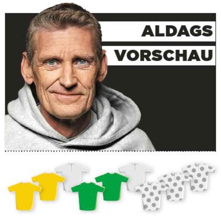 Diese Bedeutung misst Rolf Aldag der 9. Etappe für Gelb, Grün und Bergtrikot zu - je mehr farbige Trikots, desto größer die Bedeutung.
