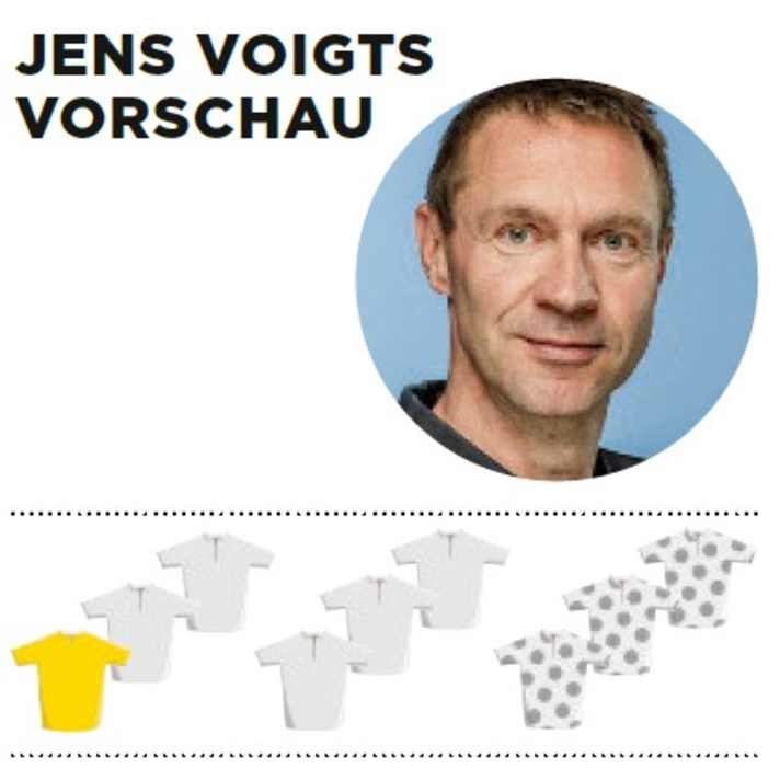 Diese Bedeutung misst Jens Voigt der 11. Etappe für Gelb, Grün und Bergtrikot zu - je mehr farbige Trikots, desto größer die Bedeutung.
