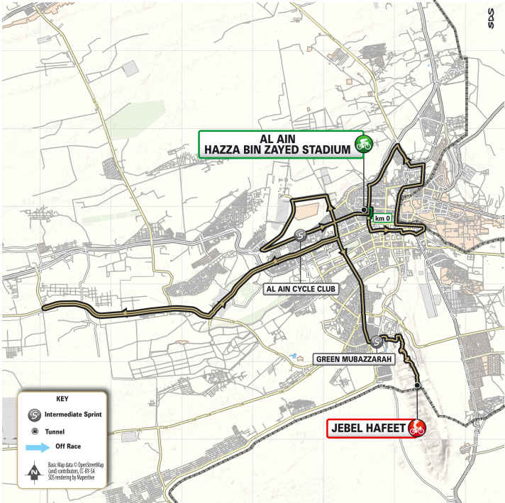 Die 7. Etappe der UAE Tour 2025 auf der Karte