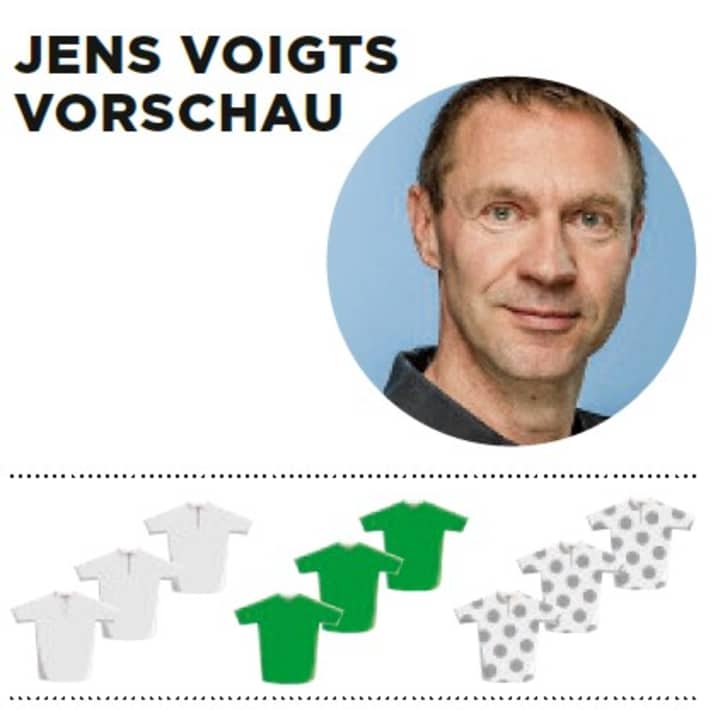 Diese Bedeutung misst Jens Voigt der 3. Etappe für Gelb, Grün und Bergtrikot zu - je mehr farbige Trikots, desto größer die Bedeutung.