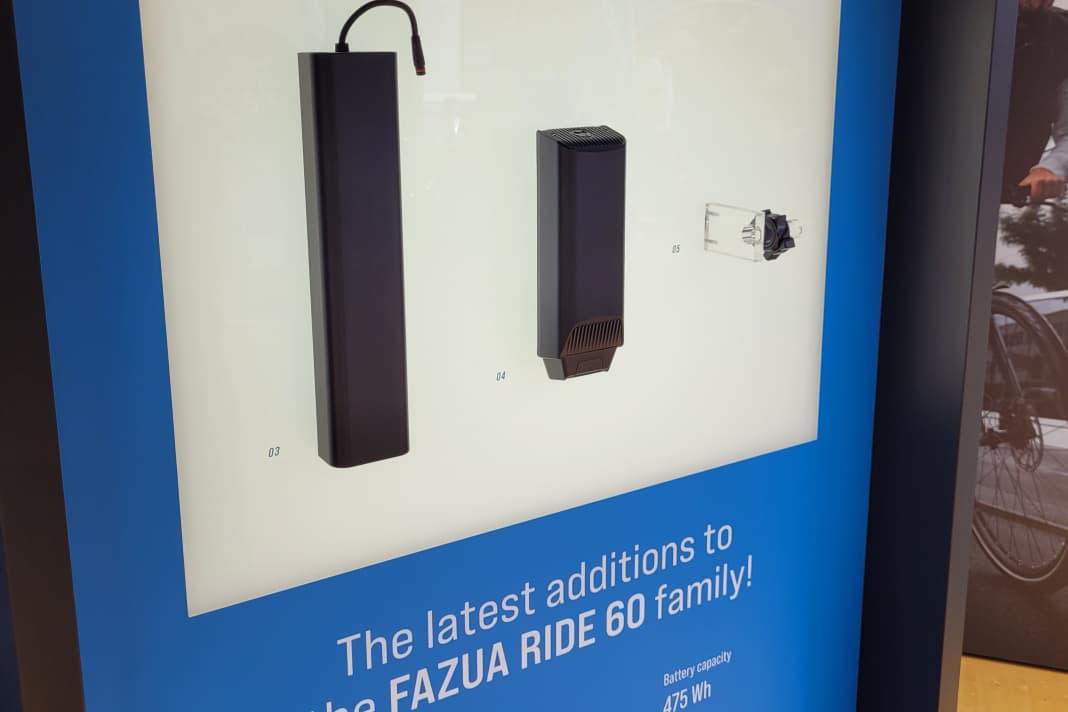 Der neue Fazua Akku bringt es auf 480 Wh, der Range-Extender auf 215 Wh bei 1,1 Kilogramm Gewicht.