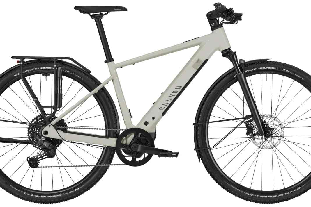 Das Canyon Pathlite:ON Superlight 4 gibt es in weiß mit normalem Rahmen...