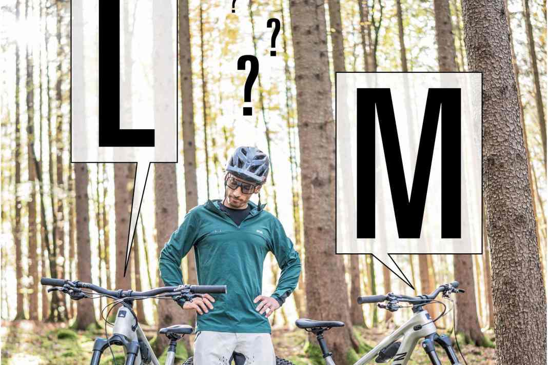 Wer sein Wunsch-Bike bereits gefunden hat, für den  stellt sich nun die entscheidende Frage: Welche Rahmengröße ist  die passende? Für viele Fahrer kommt nämlich  nicht nur eine Größe in Frage. Wir erklären, wie sich Geometrie  und Fahrverhalten mit der Größe verändern  und helfen Ihnen, die richtige Entscheidung zu treffen.