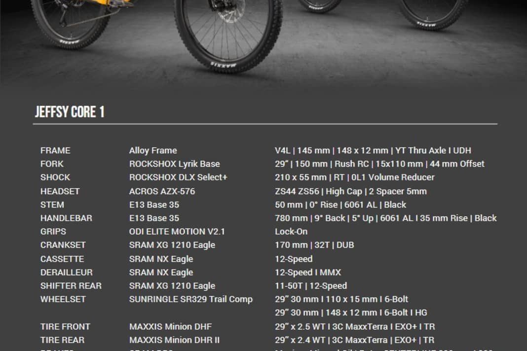 YT Jeffsy Core 1 | Alu-Rahmen | 2499 Euro | 16 Kilo