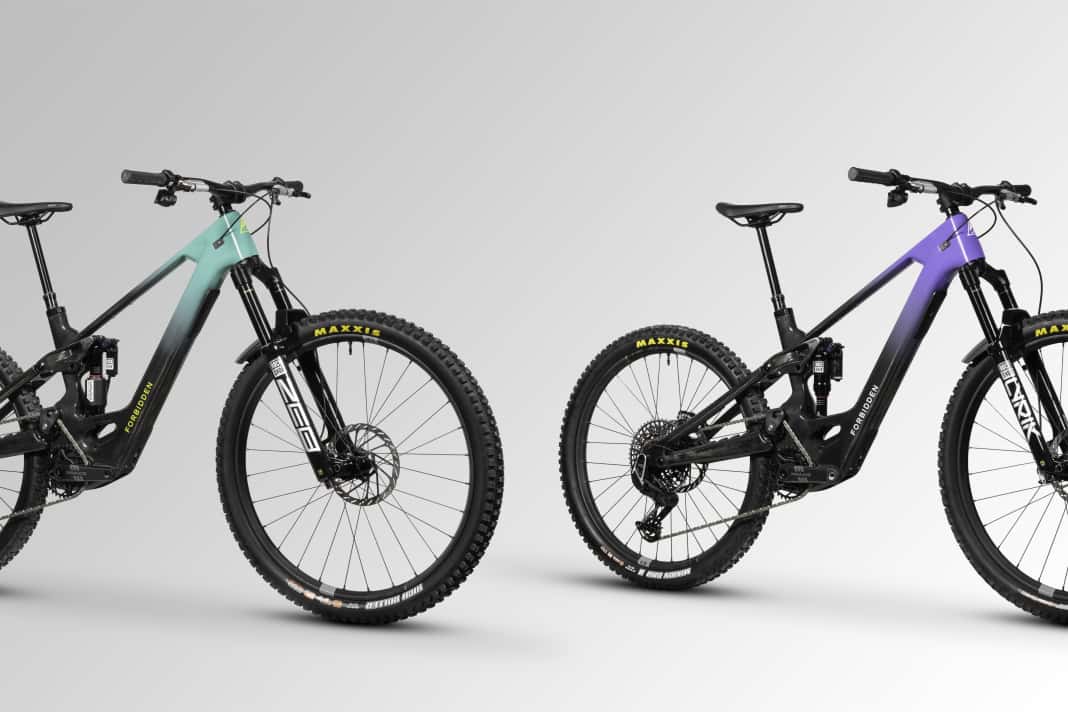 Das sind die beiden Modellvarianten des neuen Forbidden Druid E-MTB: das CorE (links) und Druid LitE (rechts).