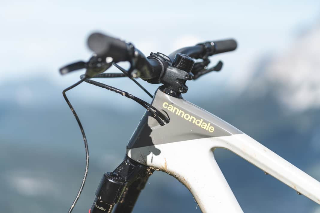 Schön unkompliziert: Das Cannondale Habit verzichtet auf eine integrierte Kabelführung durch den Steuersatz und verlegt die Kabel klassisch durch den Hauptrahmen.