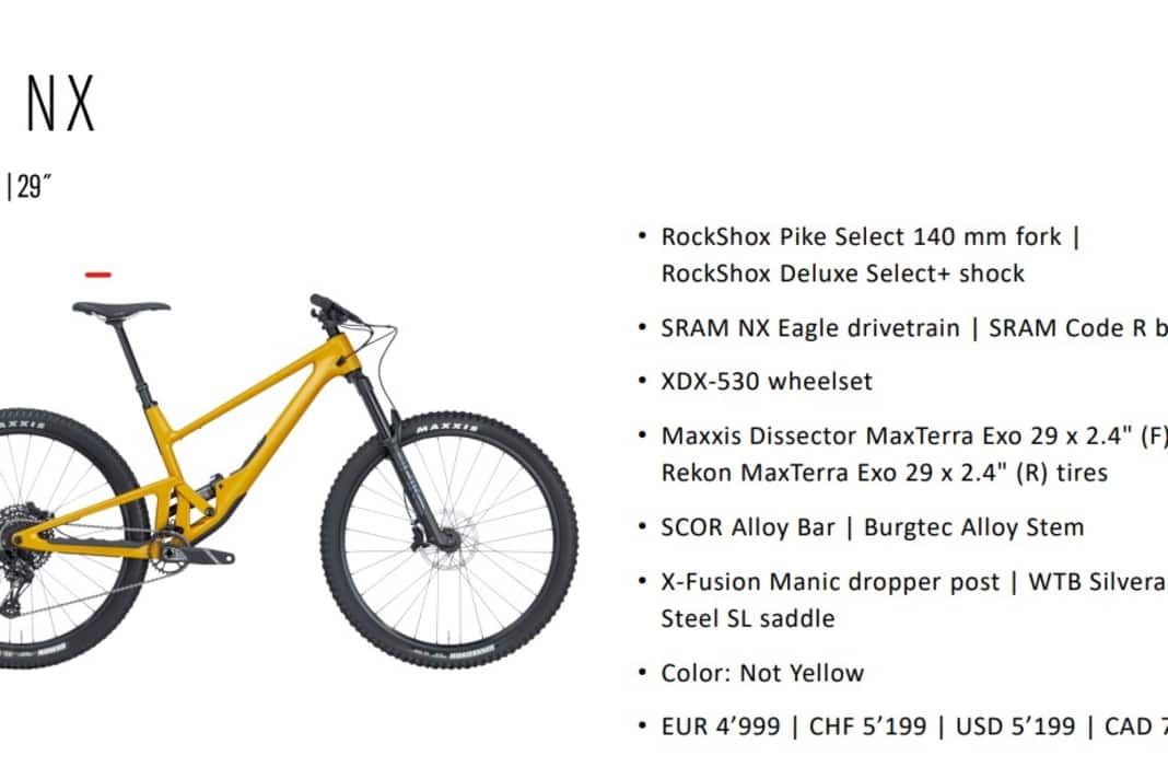 Das Scor 2030 NX in der Farbe "not yellow"