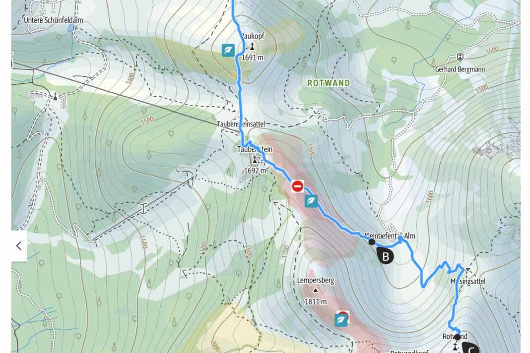 Outdooractive zeigt Schutzgebiete und befristete Zugangsbeschränkungen an
