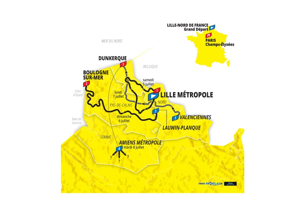 Übersicht über den Grand Depart der Tour de France 2025