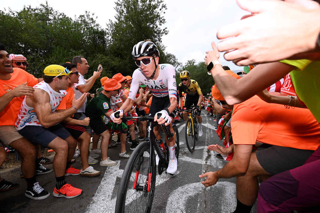 1, 2, 3 und los! Vom Start im Baskenland weg bestimmte das Duell der Favoriten Tadej Pogacar und Jonas Vingegaard die 110. Tour de France. 1. Etappe, 1. Juli 2023.