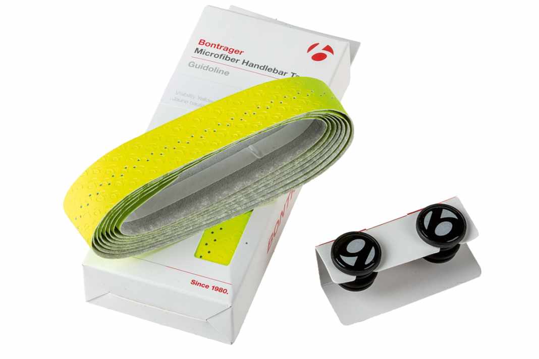 Bontrager: Das Microfiber Tape lässt den Lenker leuchten, die Lenker­endstopfen ­reflektieren ebenfalls. Bezug/Info www.bontrager.com, Preis  20 Euro