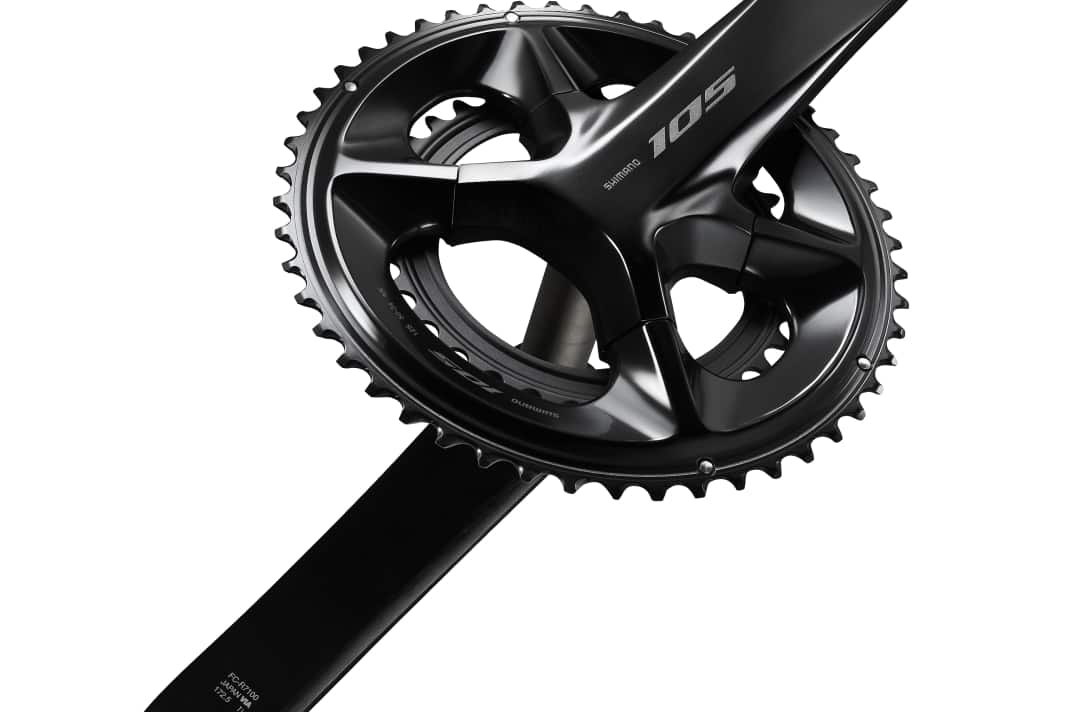 Die neue Shimano 105 Di2-Kurbel gibt es mit Abstufungen von 50-34 und 52-36 Zähnen.