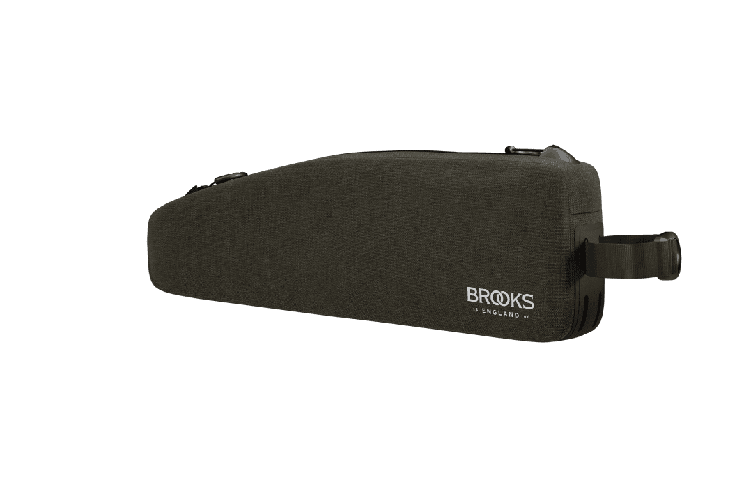 Die lange Top Tube Bag von Brooks in Mud Green - Schlammgrün...