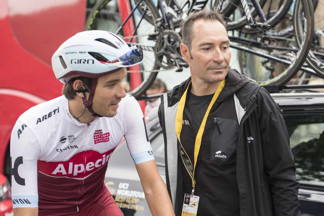 Rick Zabel (l.) und Erik Zabel 2019 vereint beim Team Katusha-Alpecin.