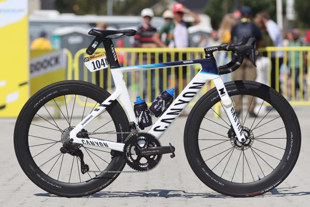 Schön schnell: Alexander Kriegers Canyon Aeroad ist mit neuer Shimano Dura-Ace Zwölffach-Gruppe ausgestattet