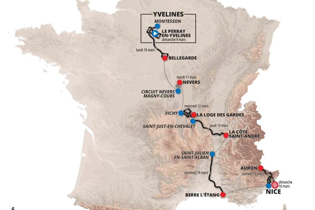 Das ist die Strecke von Paris-Nizza 2025