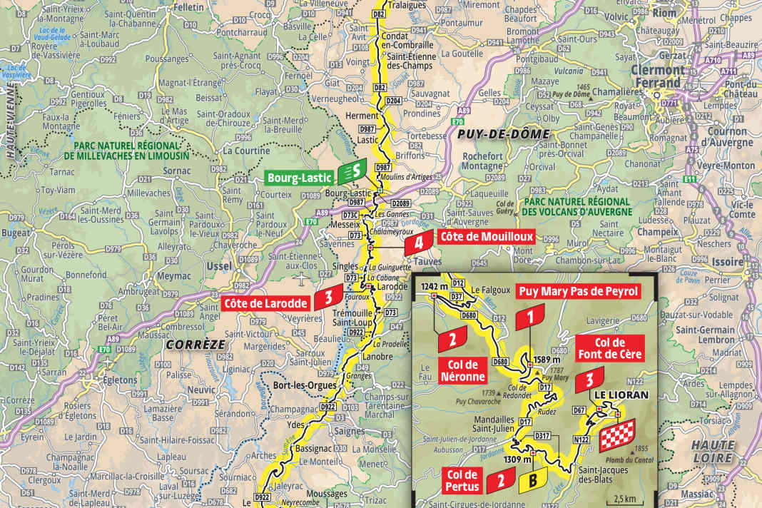 Die 11. Etappe der Tour de France 2024 auf der Karte