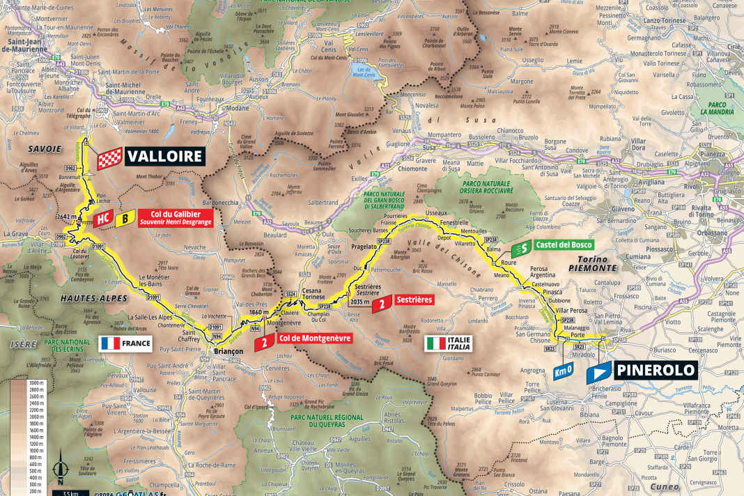 Die 4. Etappe der Tour de France 2024 auf der Karte