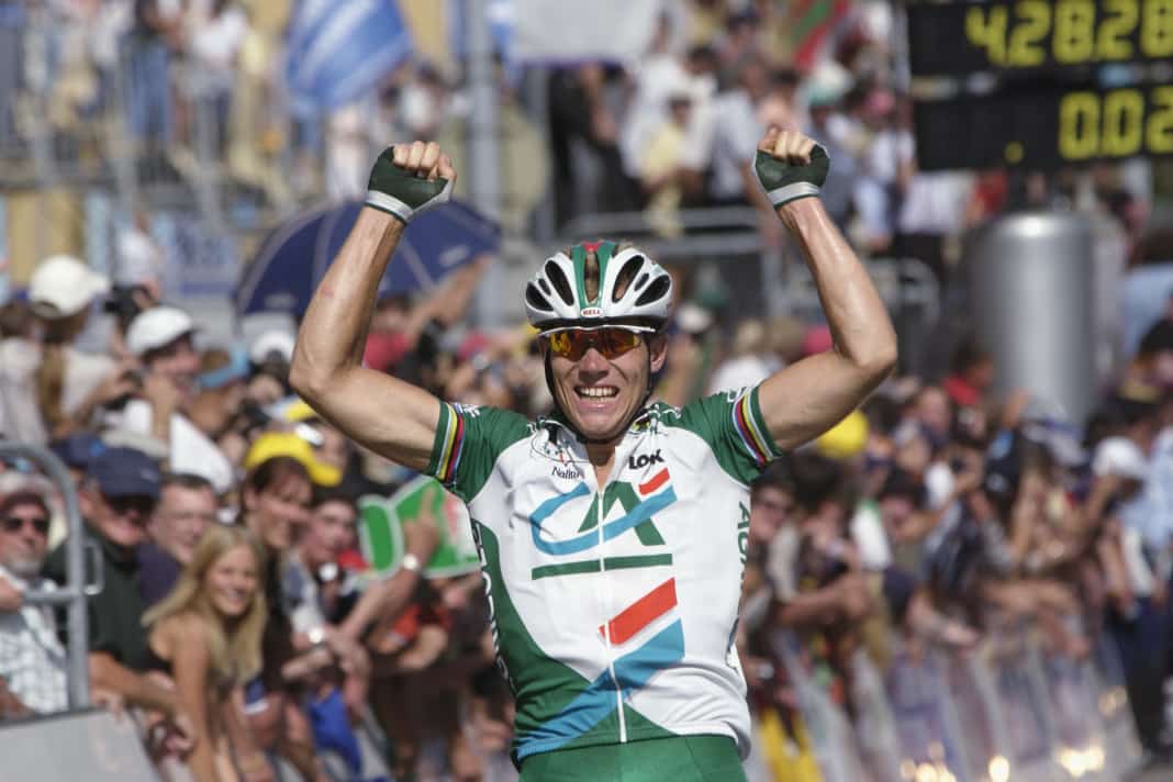 Erster Tour-Etappensieg eines großen Sprinters: Thor Hushovd setzte sich 2002 in Bourg-en-Bresse vor Christophe Mengin durch