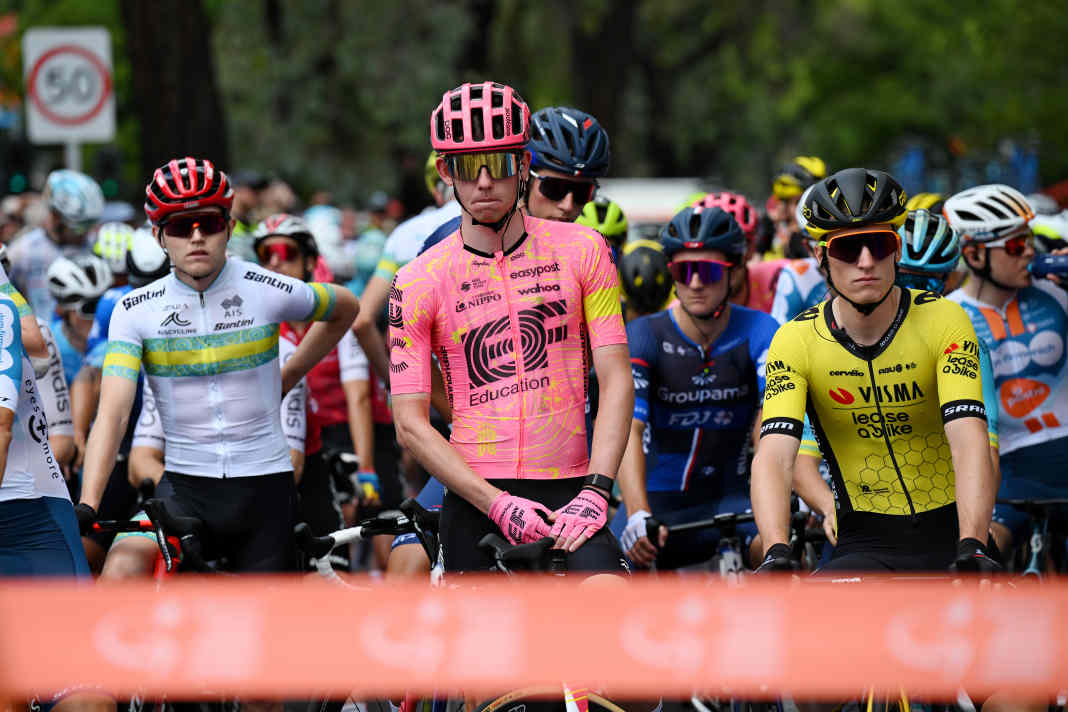 Die 2. Etappe begann in Norwood. Bereits am Anfang war zu sehen, dass sich Jardi Christiaan van der Lee (EF Education EasyPost) etwas vorgenommen hat...