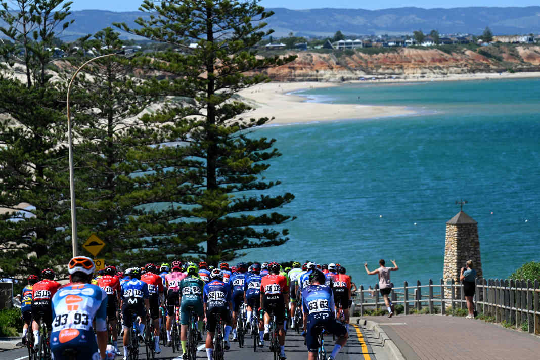 Los ging es auf der 5. Etappe der Tour Down Under am Christies Beach