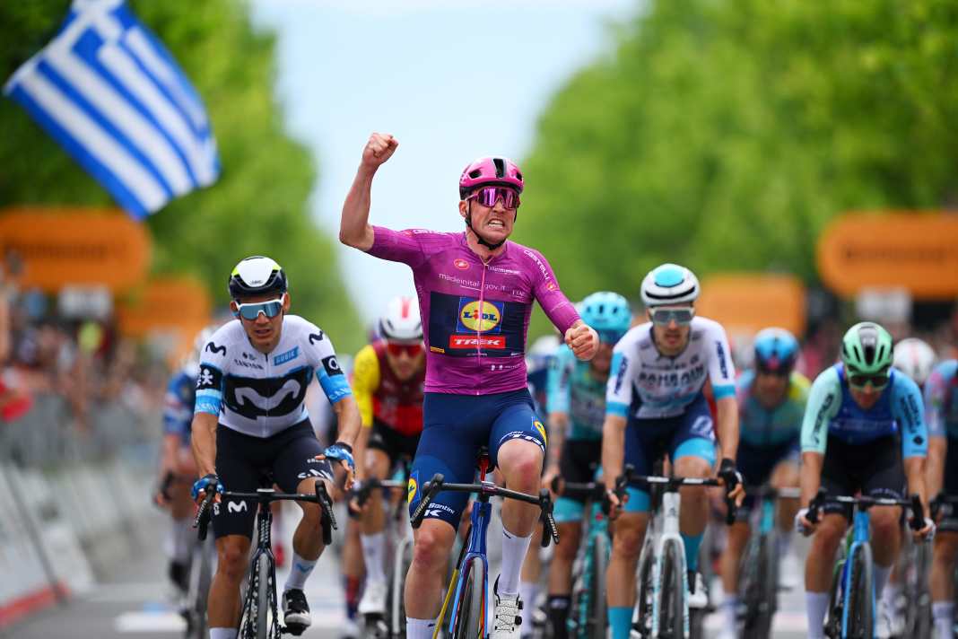 Es hat wieder gereicht für Mads Pedersen: Zweiter Etappensieg für den Dänen beim Giro d'Italia 2025.