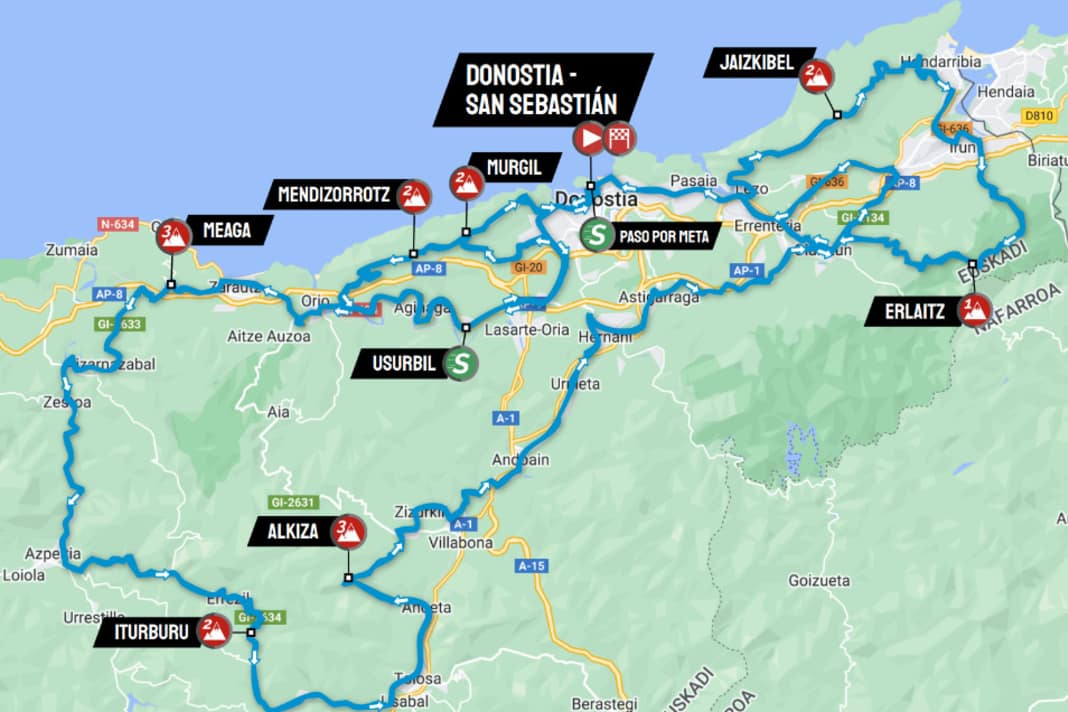 Clasica San Sebastian 2023: Die Strecke