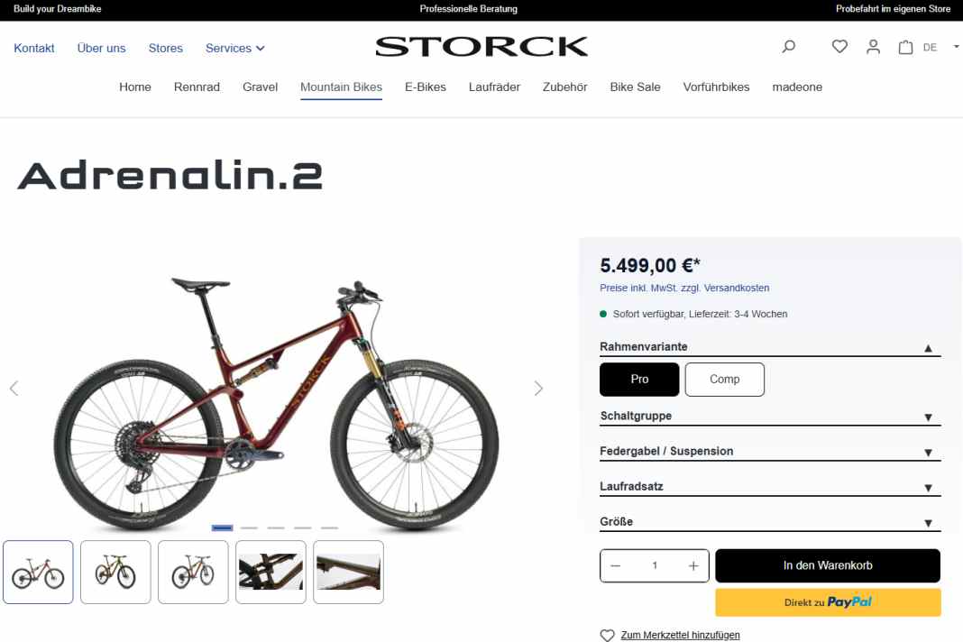 Storck ist bekannt für seine Premium-Fahrräder.