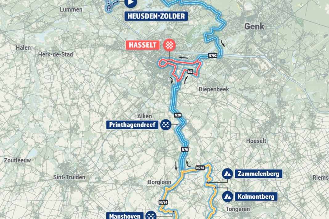 Die Strecke des Straßenrennens der Elite Männer (und aller anderen Konkurrenzen) bei der Europameisterschaft 2024