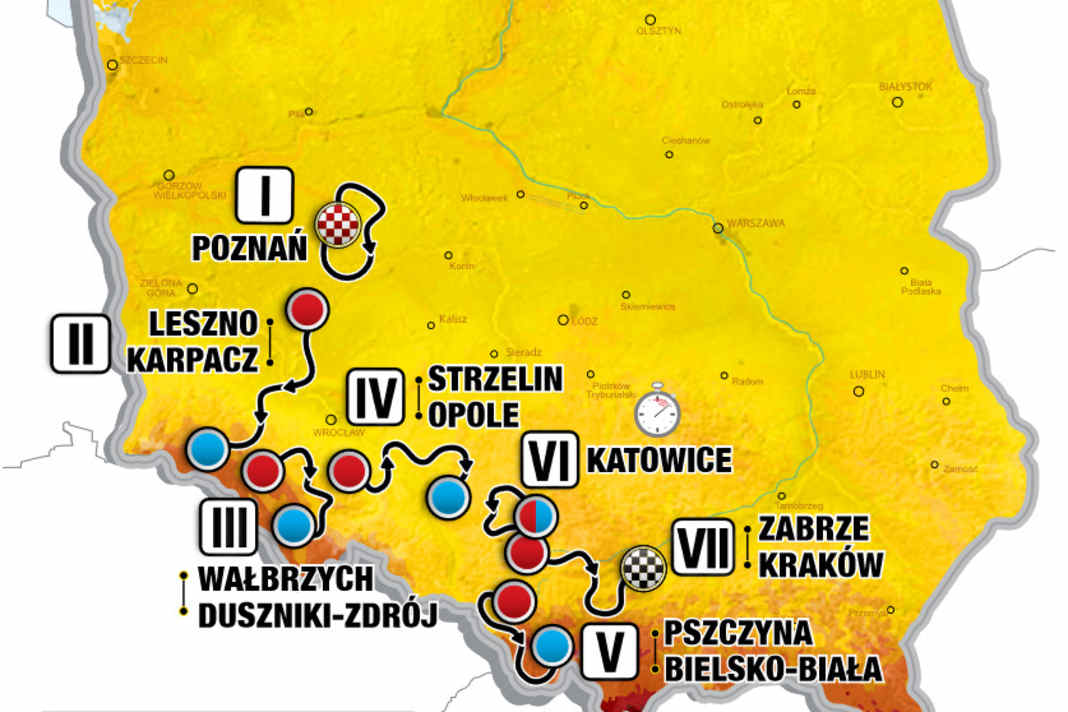 Die Polen-Rundfahrt 2023 auf der Karte