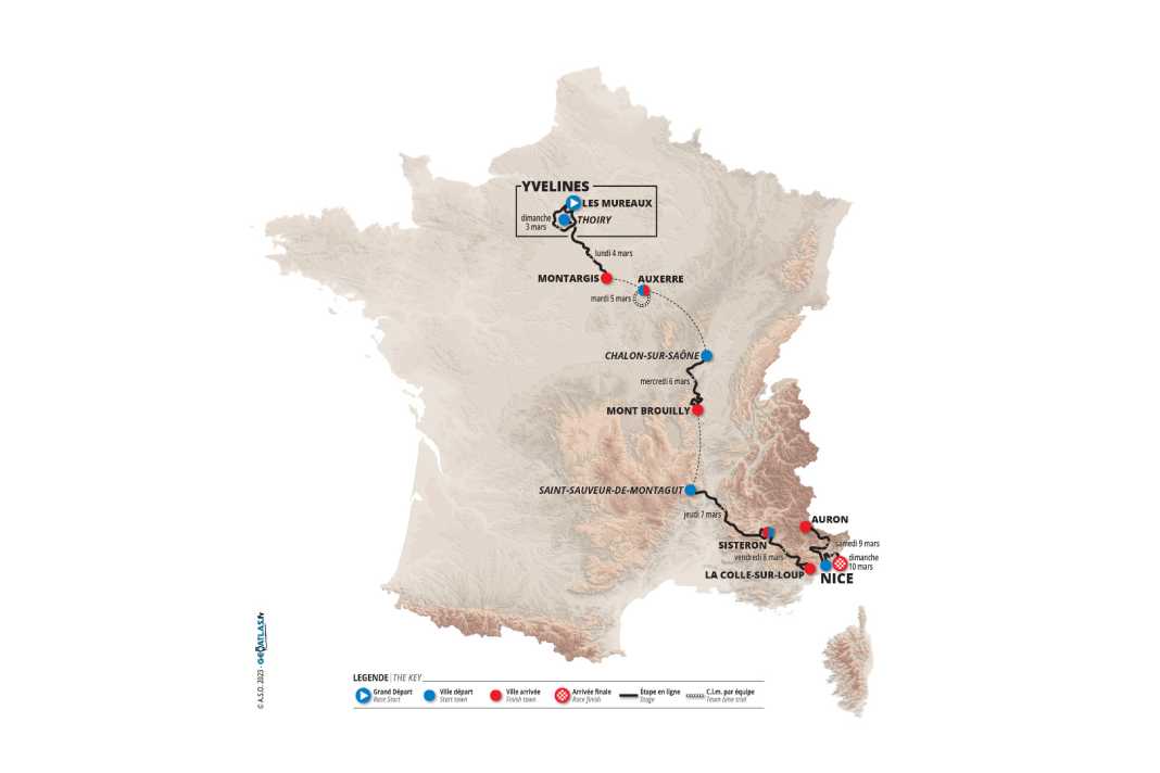 Das ist die Strecke von Paris-Nizza 2024