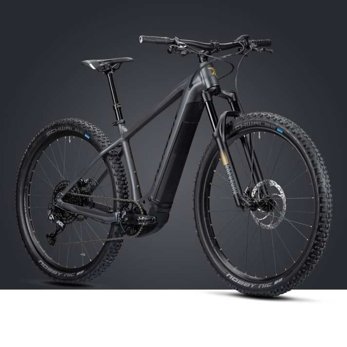   Das Radon Jealous AL Hybrid 9.0 wird mit anthrazitfarbenem Hauptrahmen, schwarzem Schriftzug und goldenem Logo geliefert.