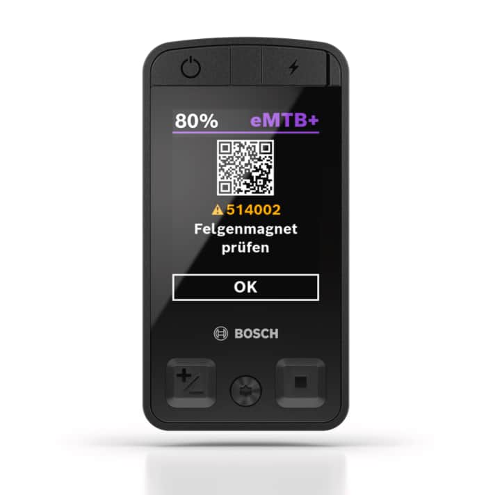 Fehlercodes werden jetzt auch mit QR-Code angezeigt. Das erleichtert die Problemlösung auf dem Trail.